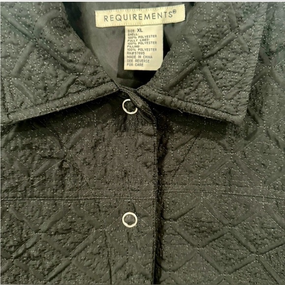 Requirements Women's Lightweight Lined Embroidered Coat Jacket. Black. Size XL - Picture 7 of 11